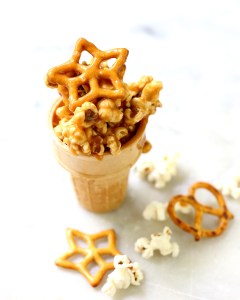 Caramel Popcorn Pretzel Cups