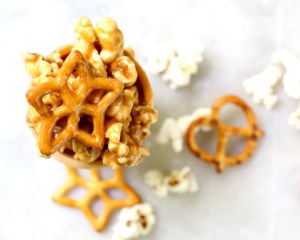 Caramel Popcorn Pretzel Cups
