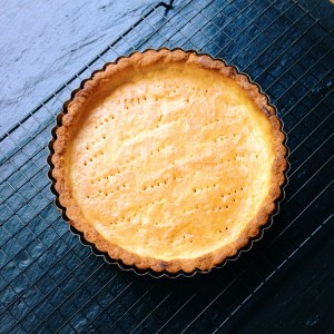 Blind baked and glazed pastry case